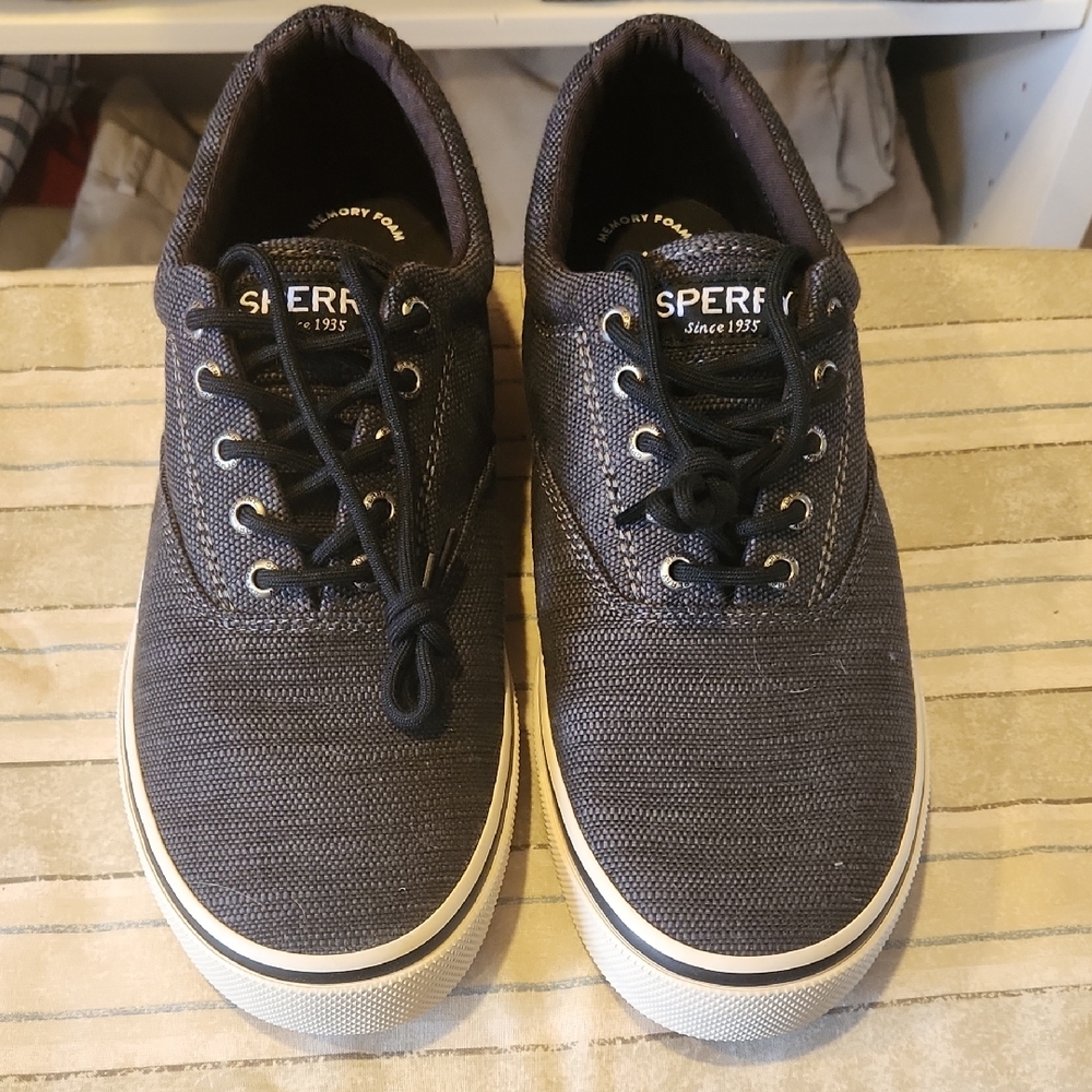 Sperry Men's Dark Gray Canvas Boat Shoes
